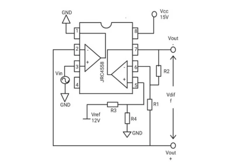 Diagaram PIN IC JRC4558