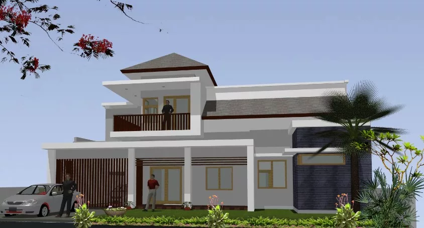 Model Rumah Tingkat Samping